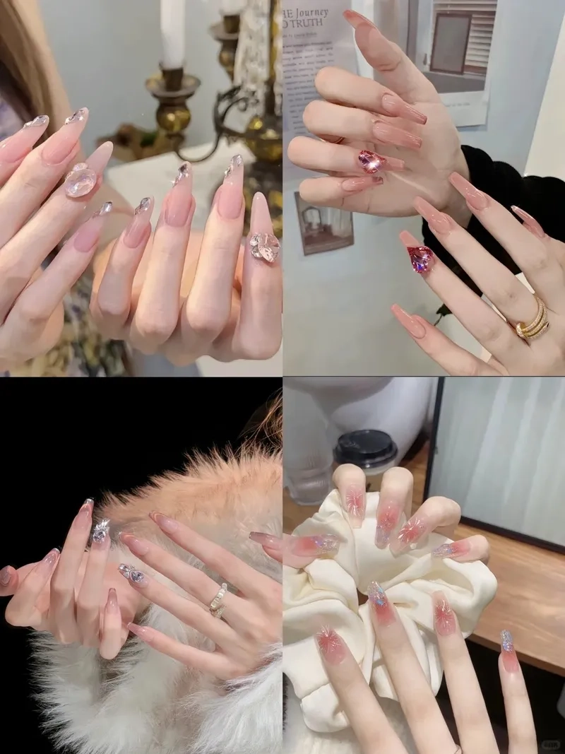 Cá tính nổi bật với nails thạch hồng sành điệu