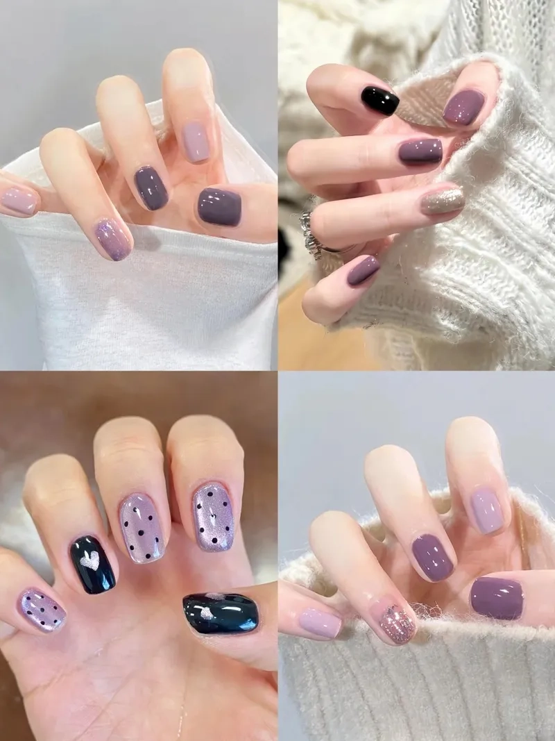 Sơn móng màu tím pastel thanh lịch cho phong cách nữ tính