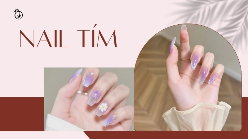 Nail tím sang trọng phù hợp mọi tone da