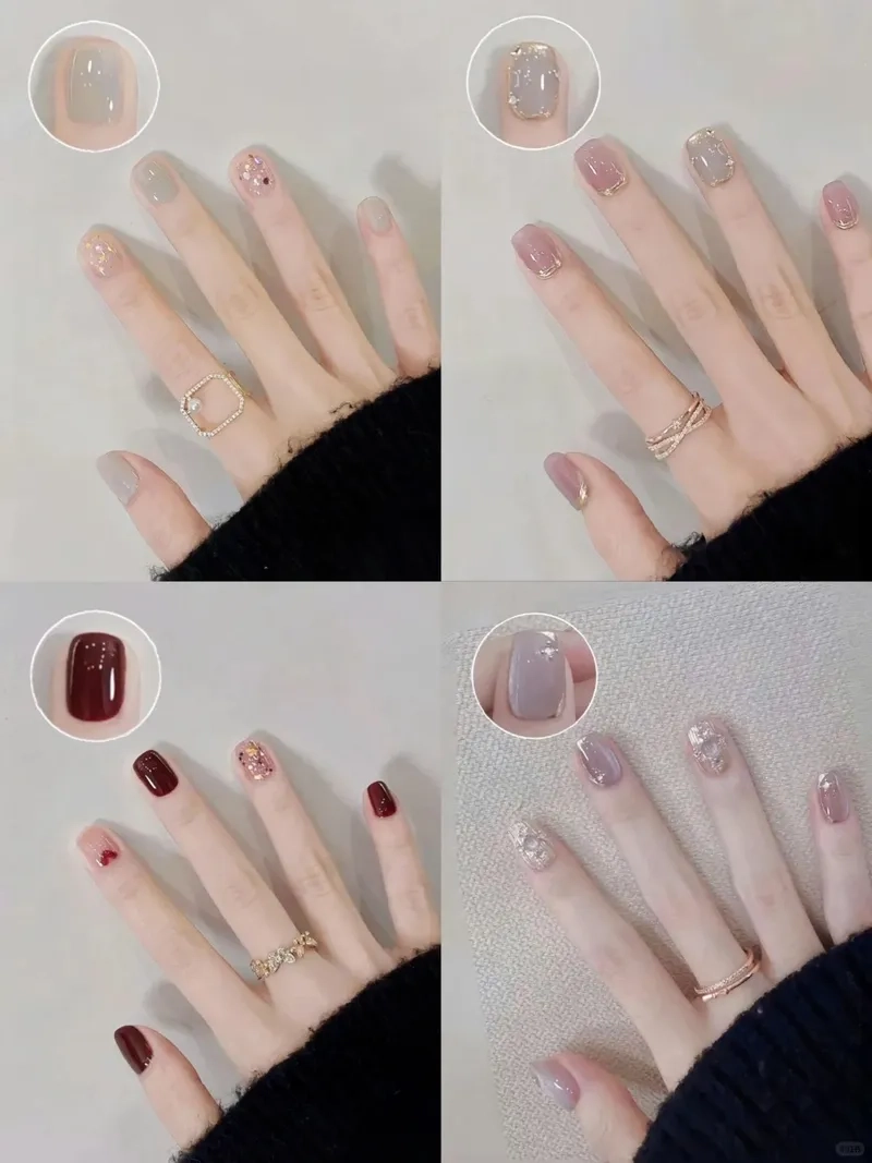 Chạm đến chuẩn đẹp với mẫu nail vuông tối giản