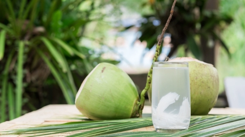 Uống đủ nước và bổ sung nước dừa