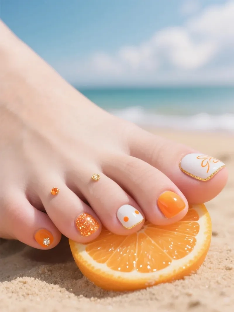 Khéo léo tôn lên vẻ đẹp với mẫu móng chân đẹp vẽ độc đáo