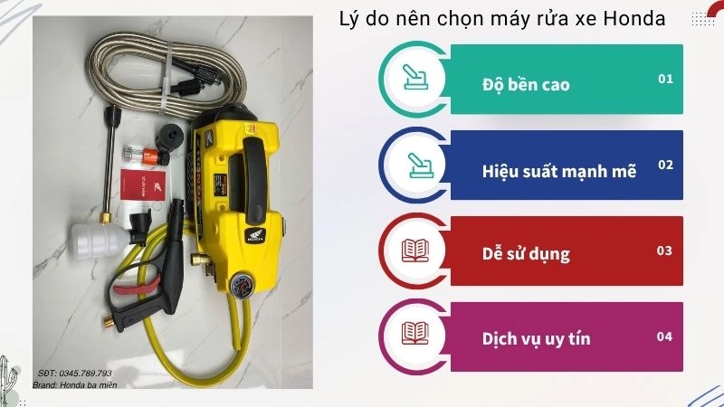 Lý do nên chọn máy rửa xe Honda